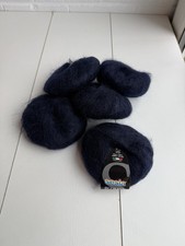 Bundle of 125g total of Italian Kid mohair yarns Sesia Plumet - dark navy