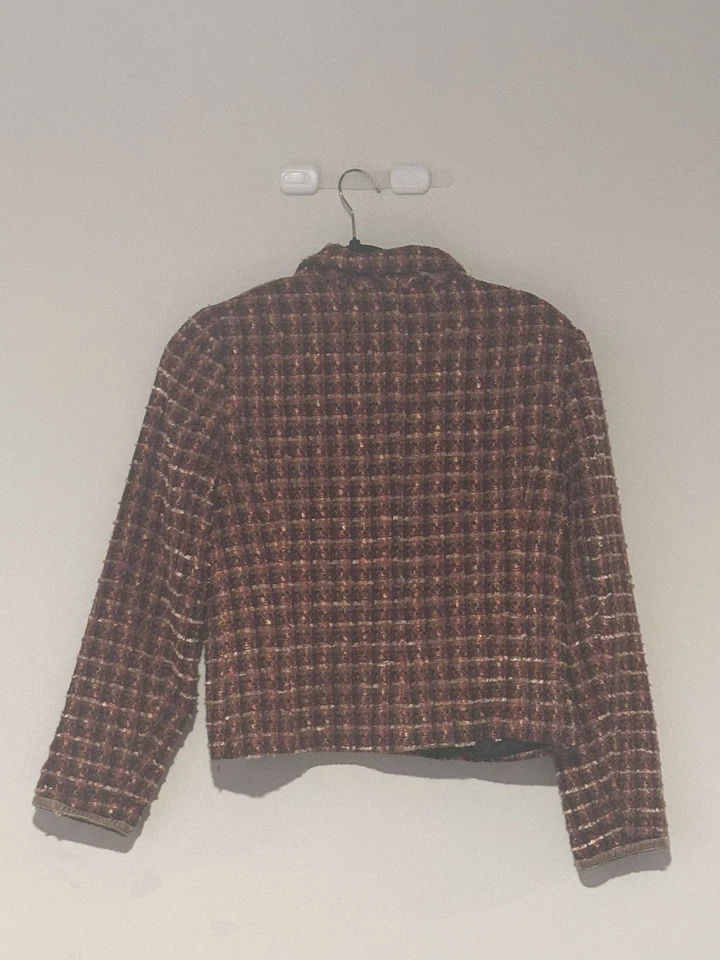 Chaqueta Blazer Dalia Vintage Tweed Multicolor Forrada Mujer Talla Pequeña 4P Foto 3 de 4