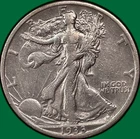 1933-S Walking Liberty Half Dollar Extremely Fine XF Coin, Cleaning #33289