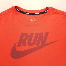 Nike Casual Crew Neck Graphic Short Sleeve T Shirt Mens Size Large L Red