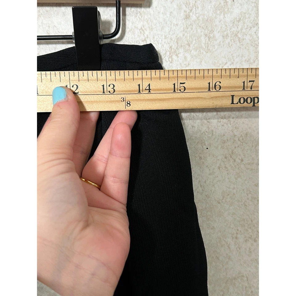 Lauren Ralph Lauren 100% 精纺羊毛黑色裙子职业专业尺寸 14 — 第 3/4 张图片