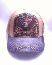 250th Anniversary Hat Unbranded Snapback Beige Blue Eagle Flag Casual