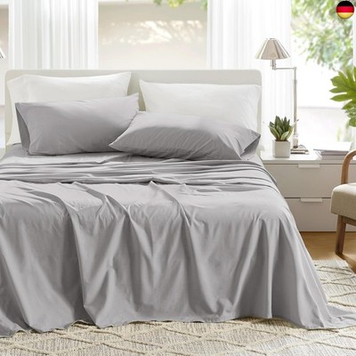 Comfort Spaces Bettlaken-Set aus 100% Baumwolle, atmungsaktiv, leicht, weich,