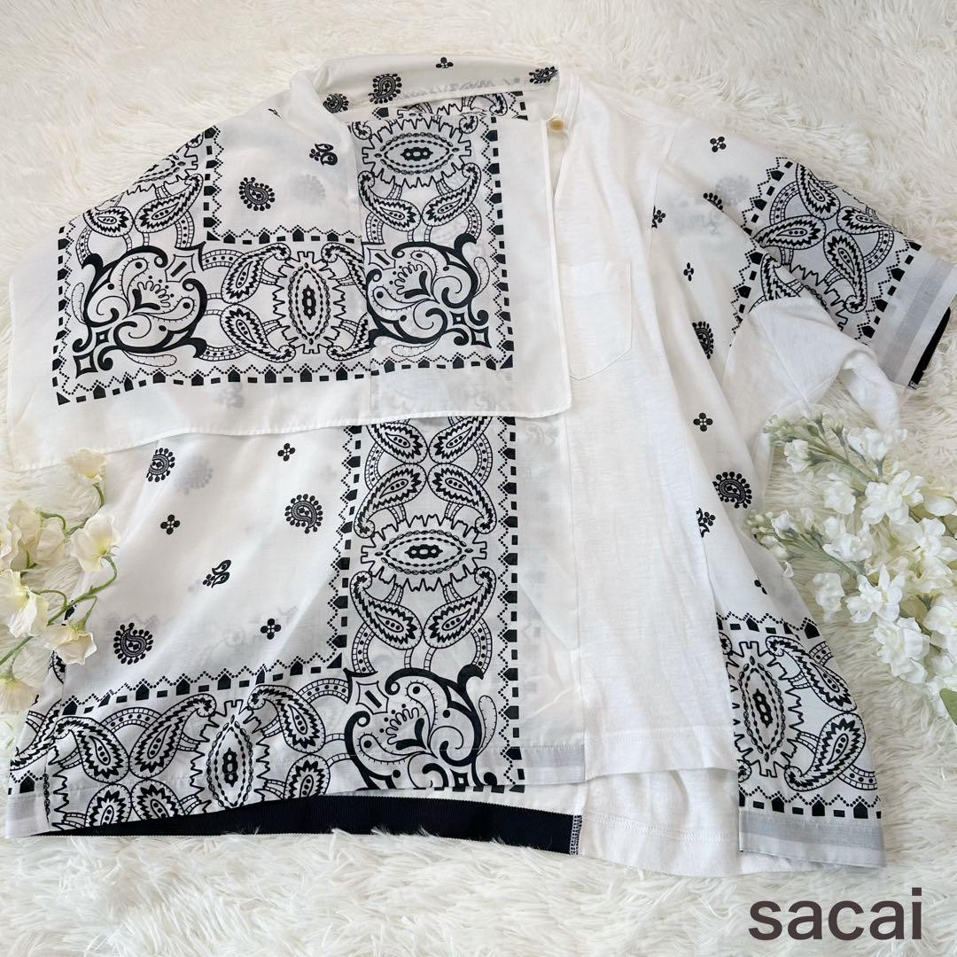 SACAI X NIKE Sacai Bandana T Shirt Paisley Disposizione Possibile Sciolto S