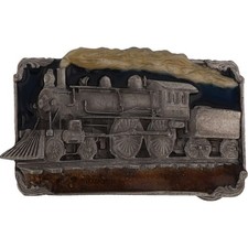 Steam Locomotive 4-4-0 Train Railroad Freight Passenger Vintage Belt Buckle