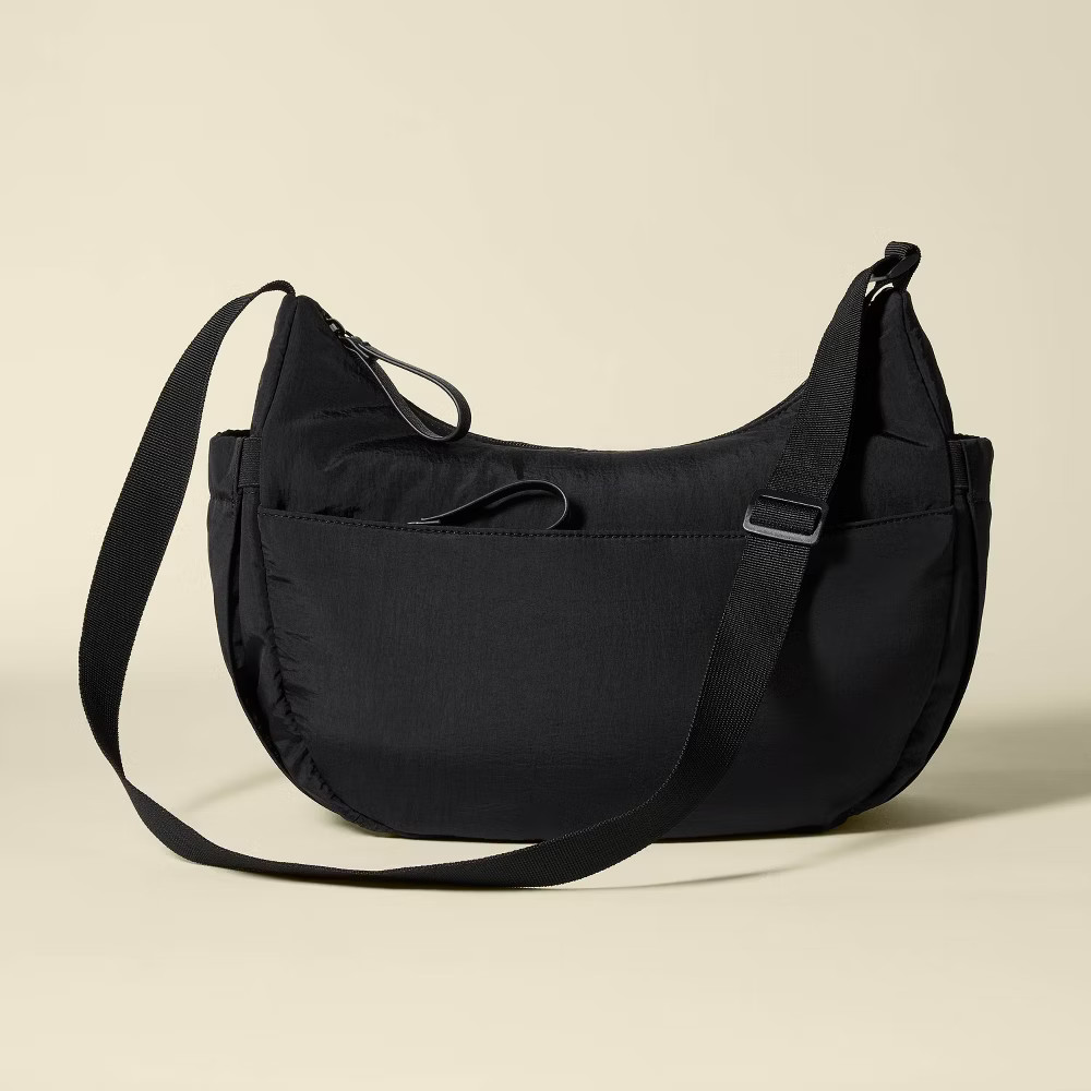 Crossbody Solid Shoulder Diaper Bag - Black - Cloud Island