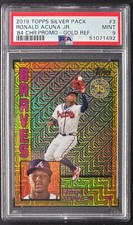 2019 Topps Silver Pack T84-3 Ronald Acuna Jr Gold Mojo 1984 /50 PSA 9 Braves
