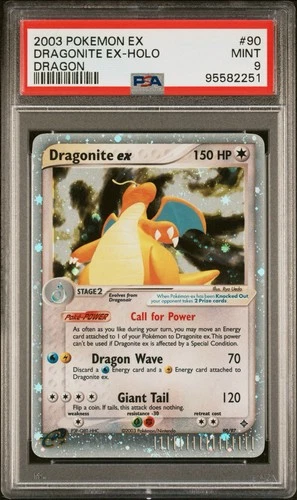 2003 POKEMON EX DRAGON #90 DRAGONITE EX-HOLO PSA 9