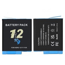 1/2 Pack For GoPro Hero9 Hero10 Hero11 Hero12 Replacement Battery SPBL1B-C