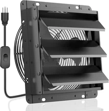 Upgraded 10 Inch Shutter Exhaust Fan, 647CFM Low Noise Shed Exhaust Fan