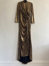 Size L women Evening Dress  Golden metallic gown ~LOWEST PRICE GUARANTEE
