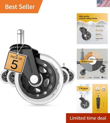 5 Pack Office Chair Wheels, Universal Replacement Casters for Desk Chairs