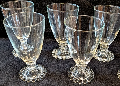 Vintage Anchor Hocking Berwick Boopie Clear Glass Water Goblet Set Of 5