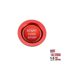 Engine Start Stop Button Cover Kit One Click Push Start Button Trim Red