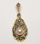 VINTAGE 925 SILVER ART NOUVEAU STYLE PENDANT WITH PEARL