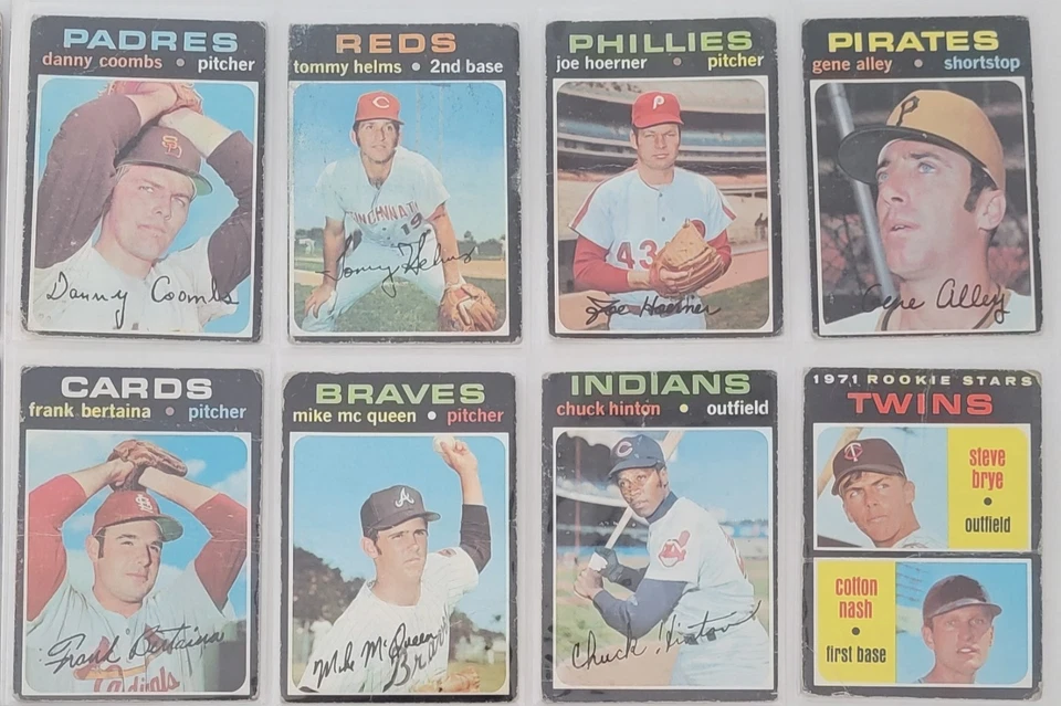 (42) LOTE DE TARJETAS DE BÉISBOL VINTAGE 1971, 1972, 1973 TOPPS 1974 Lombardi BAJA CALIDAD Foto 3 de 4