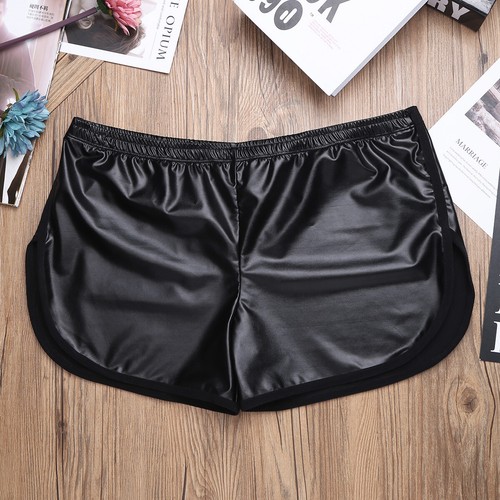 Men's Faux Leather Boxer Briefs Wet Look Trunks Underwear Lingerie Clubwear AU - Picture 9 of 31