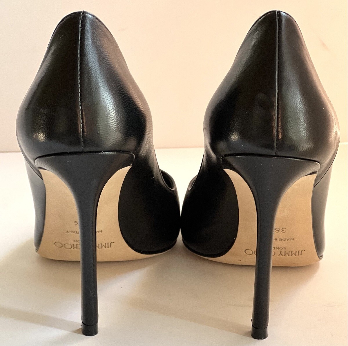 Jimmy Choo Women's Black Cass 95 Leather/ Patent Leather