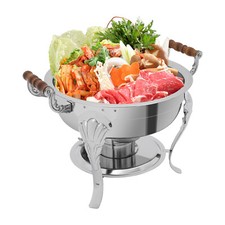Round Chafing Dish, Stainless Steel Round Buffet Server, Chafing Dish with Lid