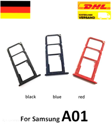 Samsung Galaxy A01 SM-A015F SIM Halter Dual Sim + Micro SD Card Sim Tray Neu Top