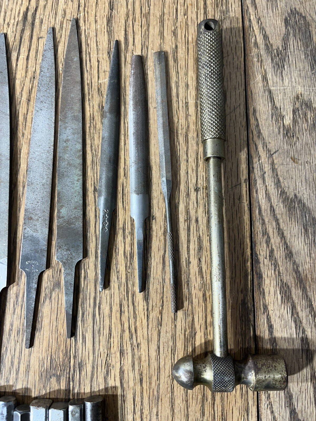 VINTAGE GUNSMITH TOOLS PARTS MINI VISE HAMMER SWISS METAL FILES COLD