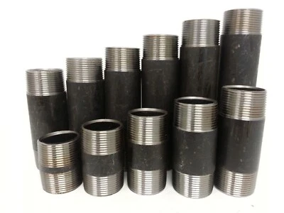 MULTIPLE MANUFACTURERS PIPE NIPPLE 1" Schedule 80 x 2" Long NPT Thread Both End (TBE) Black Steel