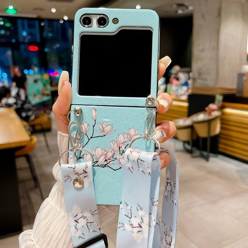 For Samsung Galaxy Z Flip 5/4/3 Luxury Carry Crossbody Shoulder Strap TPU Case - Picture 3 of 20
