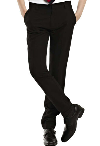 Boys school SLIM LEG TROUSER-Elasticated waist and ADJUSTABLE waist band 6-16yrs - Picture 1 of 4