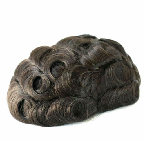 Mens Hair Replacement System Natural Thin Skin V-Loop Toupee Human Hairpieces #2 - Picture 7 of 7