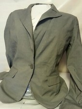 NWT New York Company Stretch Gray White Pinstripe Jacket Size 6 Average