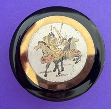 The Art of Chokin 24 kt Gold Edged Trinket Box With Lid Warriors on Horses SALE!