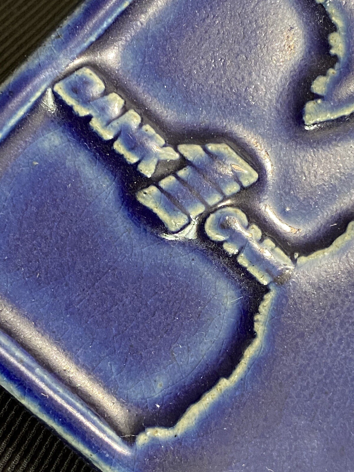 Vtg 2000 Pewabic Detroit Pottery Blue Michigan Tile Bank One Advertising