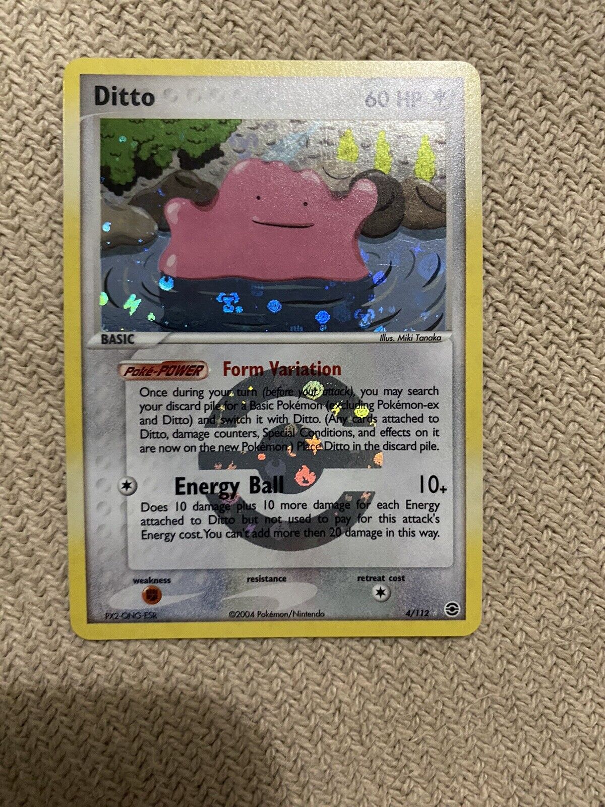 Pokemon CARD Ditto 4/112 Fire Red Leaf Green = Holo Rare Values - MAVIN