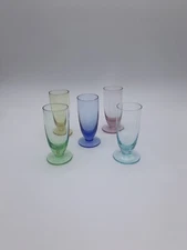 Set Of 5 Home Essentials And Beyond Colorful After Dinner Barware 2 Oz Glasses