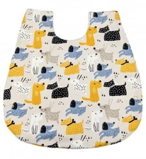 Baby Infant Bib Cross Back Unisex Waterproof Cream Color Fully Adjustable