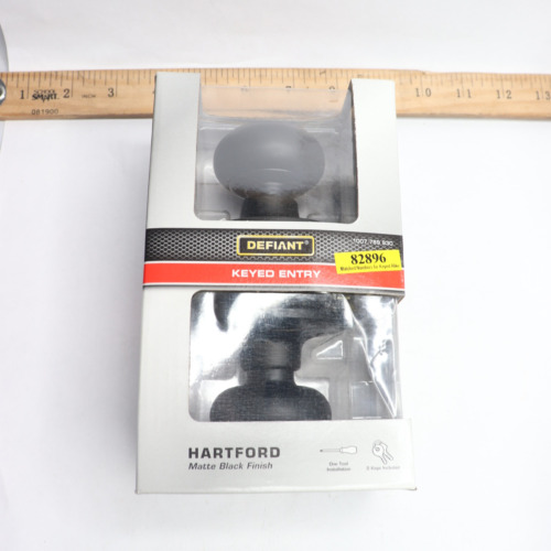 Defiant Keyed Entry Door Knob Matte Black