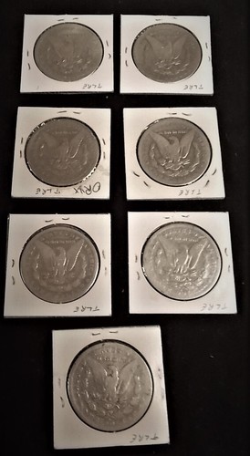 7 PCS, US 90% SILVER DOLLARS, 1891-S TO 1903-S, CIRCULATED, SEE PHOTOS & LIST - Picture 3 of 8