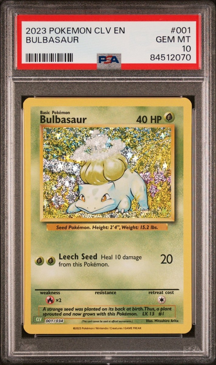 PSA 10 GEM MINT Bulbasaur 001/034 CLV Classic Box Holo Rare PSA 10 GEM MINT Bulbasaur 001/034 CLV Classic Box Holo Rare