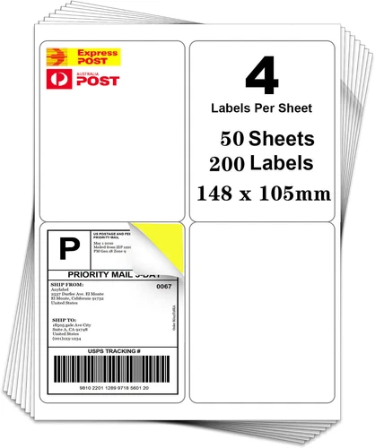 200 Shipping Address Labels On A4 148x105mm 4Per Sheet for Laser Inkjet Printers - Picture 1 of 11