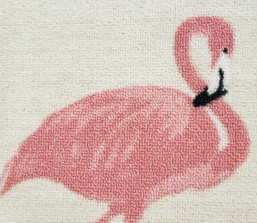 KITCHEN PRINTED ACCENT RUG (nonskid)(17"x28")SUMMER THEME PATCHWORK,FLAMINGO, EE - Picture 7 of 12