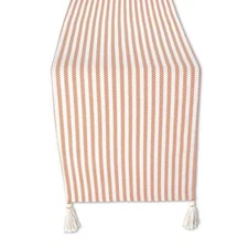  Table Runner 90 Inches Long with Tassels, Wedding 14" W x 90" L Russet Orange