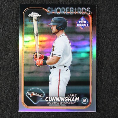 2024 Topps Pro Debut - Jake Cunningham - /99 - Chrome Refractor - #PDC-14