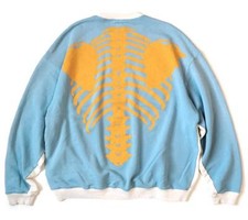 KAPITAL BONE 2tone remake big sweatshirt sax blue brand new made in Japan