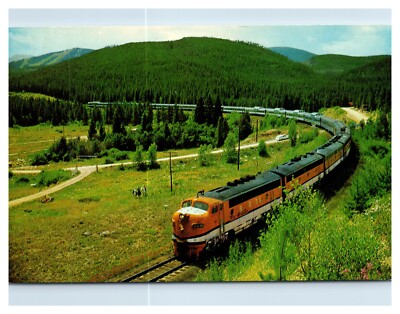 Vista-Dome California Zephyr Train in Colorado Rockies c1950s Postcard