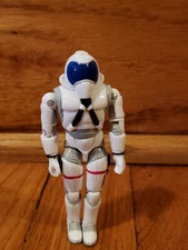 Vintage Atomic Ranger Warrior White Silver 4" Action Figure Lanard