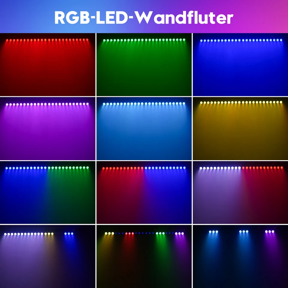 1/2/4/8/10 Stk 96W 24LED Bühnenbeleuchtung Wall Washer Licht Bar DMX Lichteffekt - Bild 3 von 4
