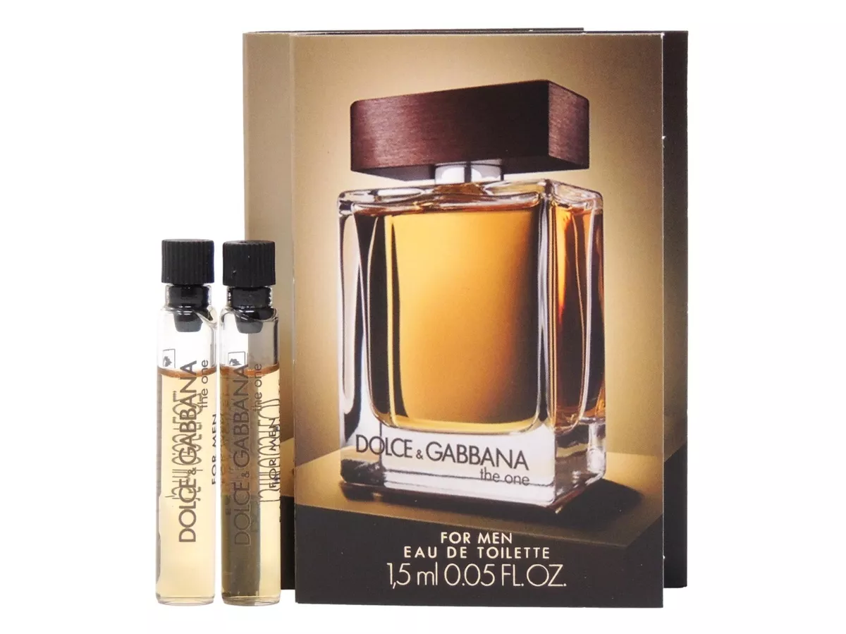 D G DOLCE GABBANA THE ONE FOR MEN EDT 1.5ml .05oz x 2 COLOGNE