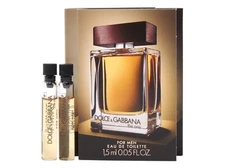 D&G DOLCE & GABBANA THE ONE FOR MEN EDT 1.5ml .05oz x 2 COLOGNE SAMPLE VIALS
