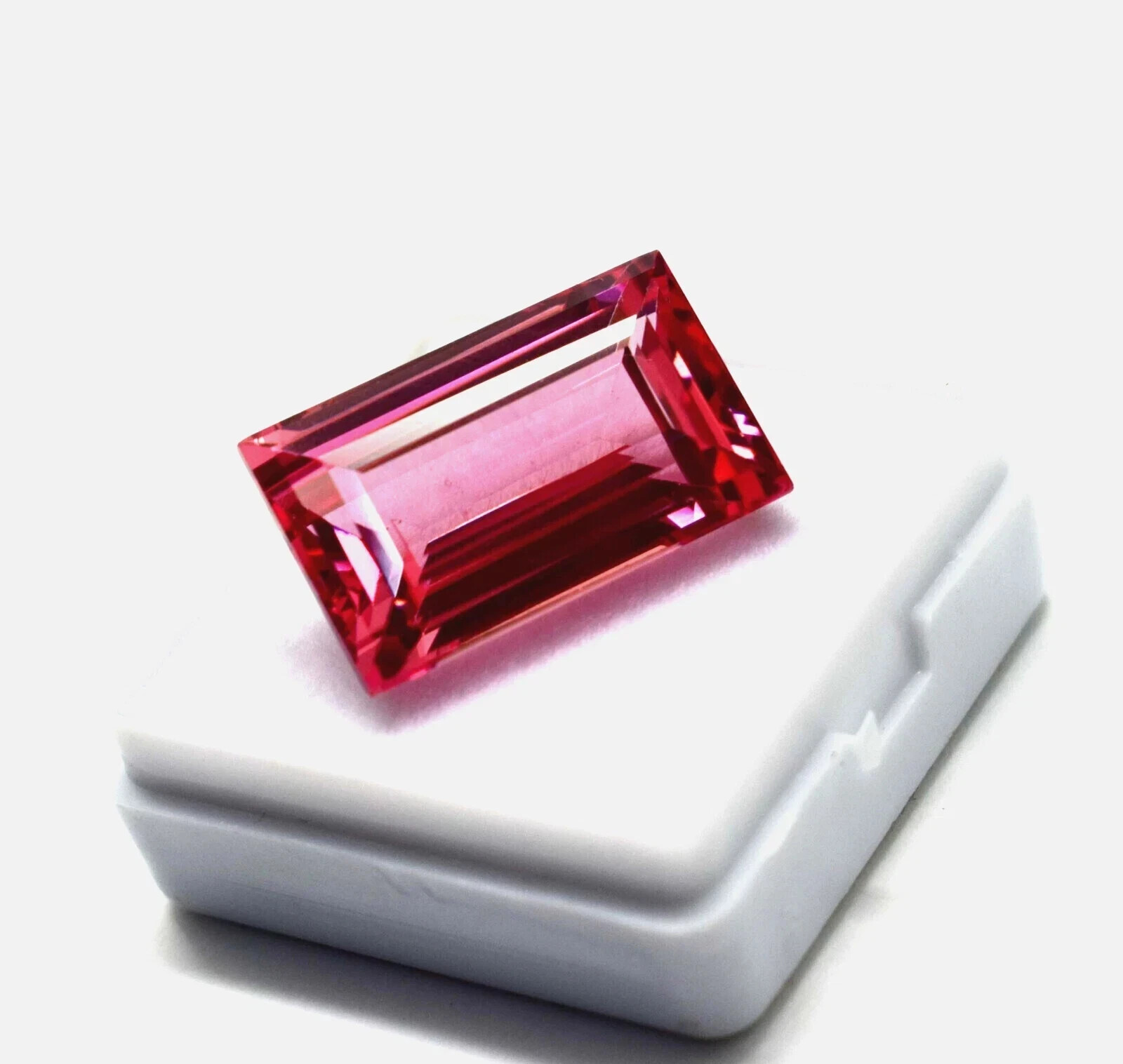 Piedra preciosa suelta corte baguette zafiro Padparadscha natural AAA 22,25 quilates