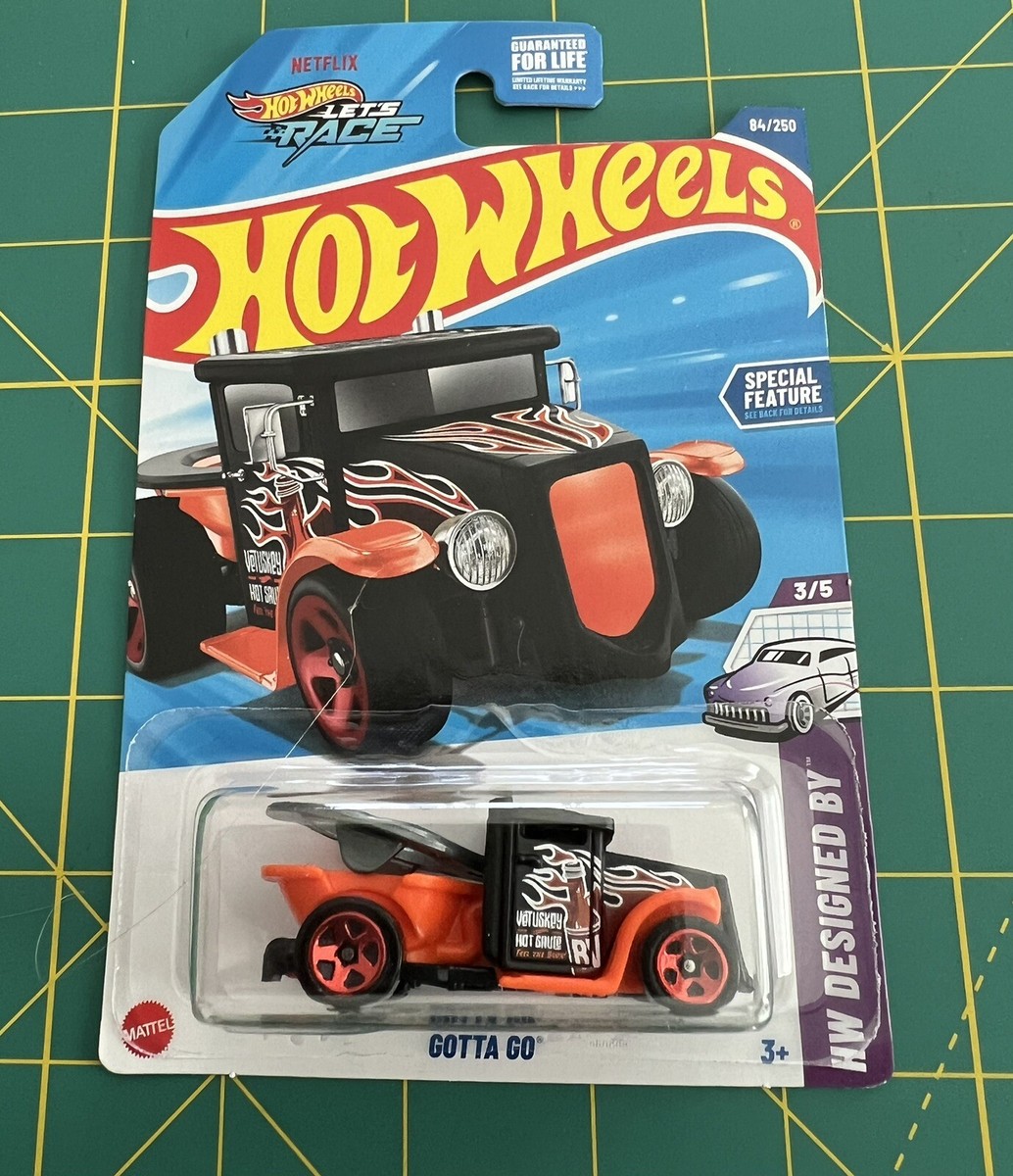 2025 HOT WHEELS GOTTA GO HW DESIGNED BY 3/5 BLACK HOT SAUCE LOGO